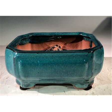 PAISAJE Ceramic Bonsai Pot - Professional Series, Blue & Green - Rectangle PA2529857